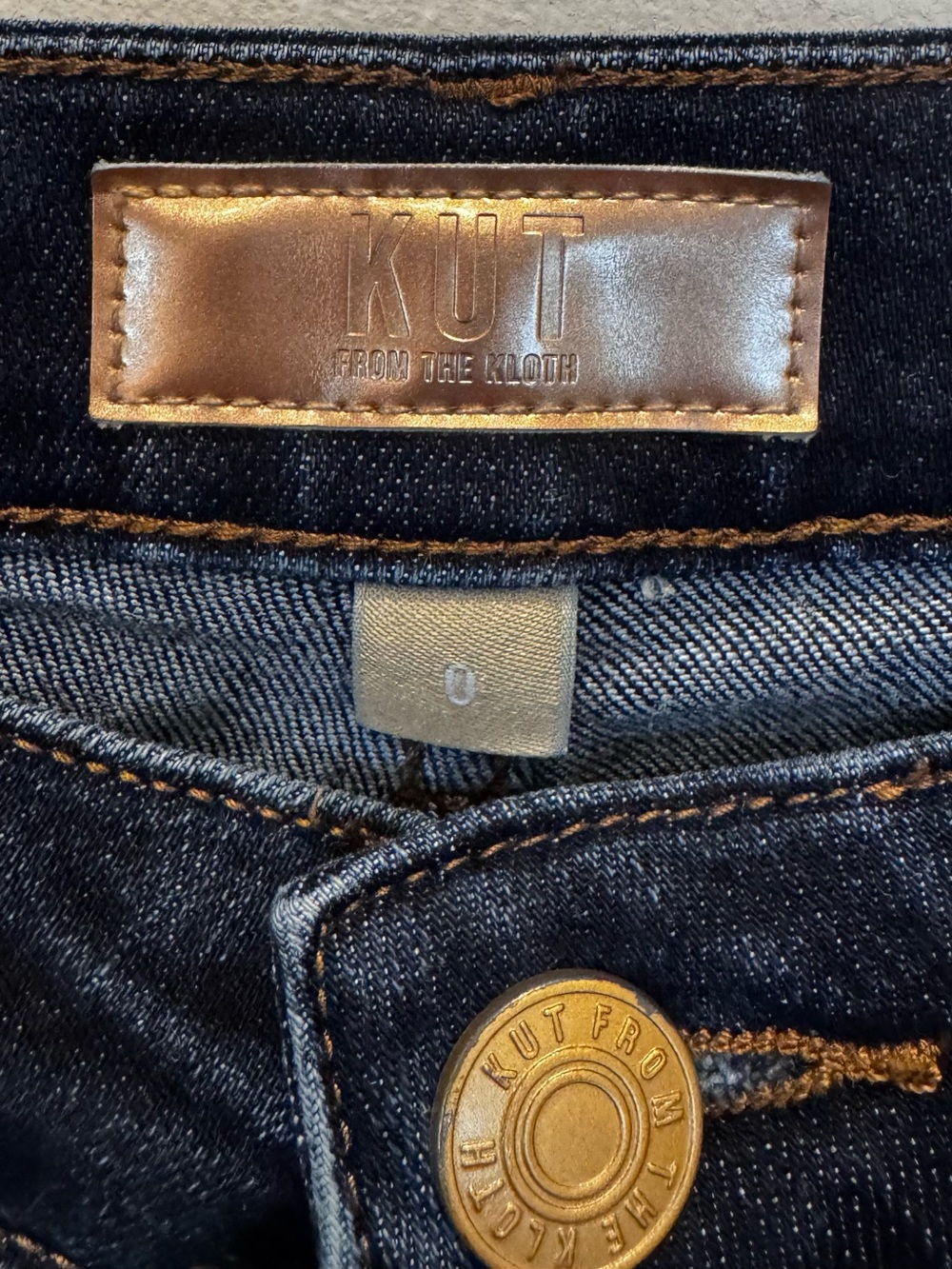 Kut from the Kloth Dark Blue Wide Leg Cuffed Meg Jeans - Picture 10 of 11